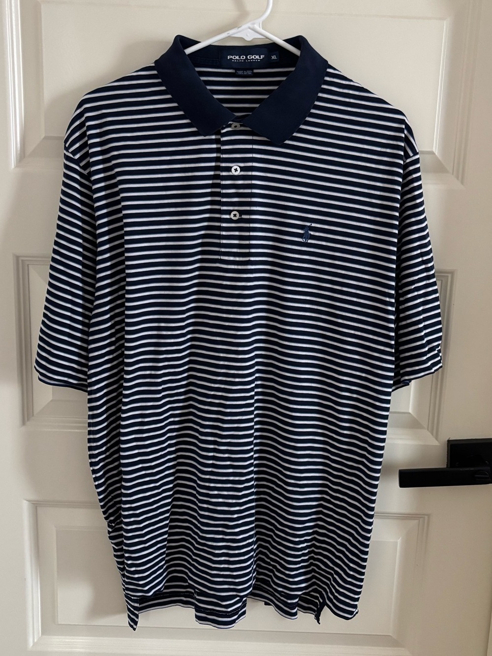 Ralph Lauren Navy and White Striped Polo